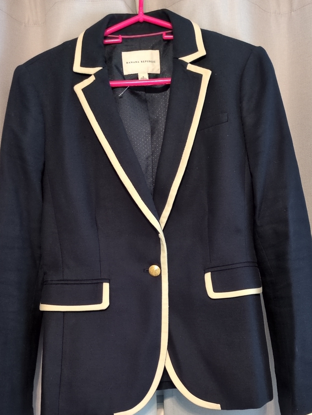 Banana Republic Navy Blazer with Cream Trim